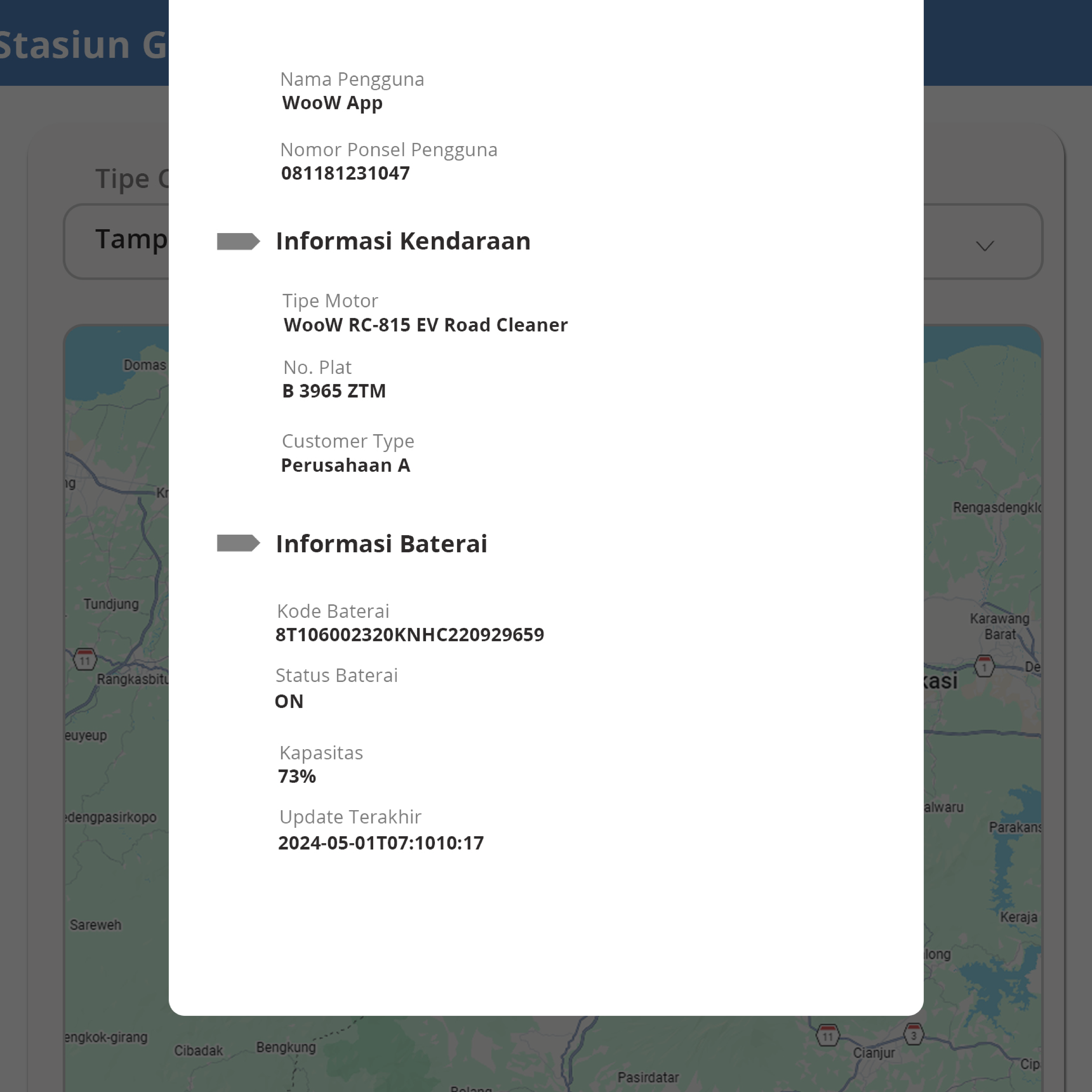 Aplikasi Monitoring Pengemudi & Motor